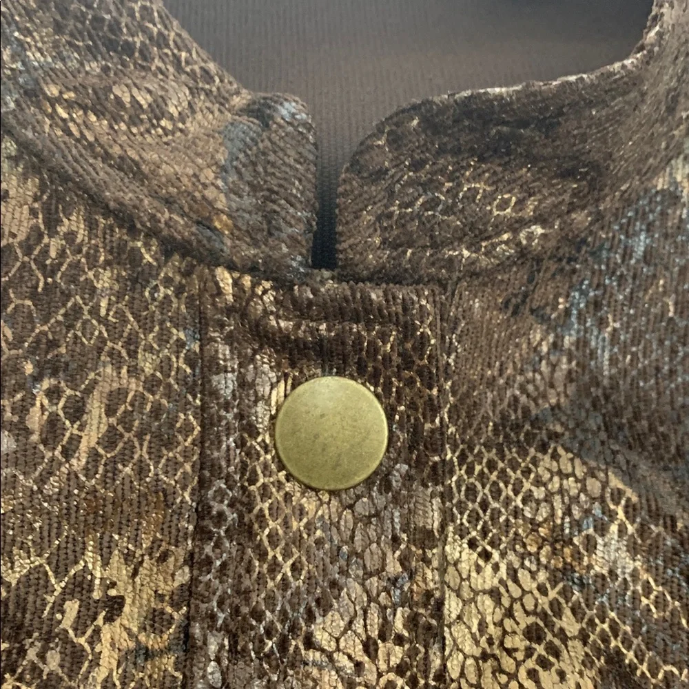 Chico's Dark Brown Metallic Jacket Sz 2 $119 - Picture 4 of 11